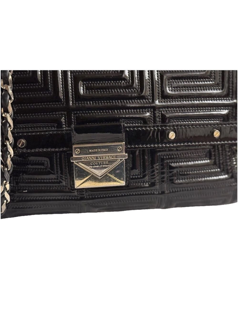 Gianni Versace Quilted Patent Leather Shoulder Bag - Picture 4 of 16